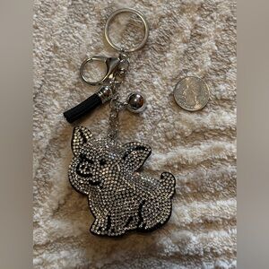 Sparkling Rhinestone Piggy Keychain